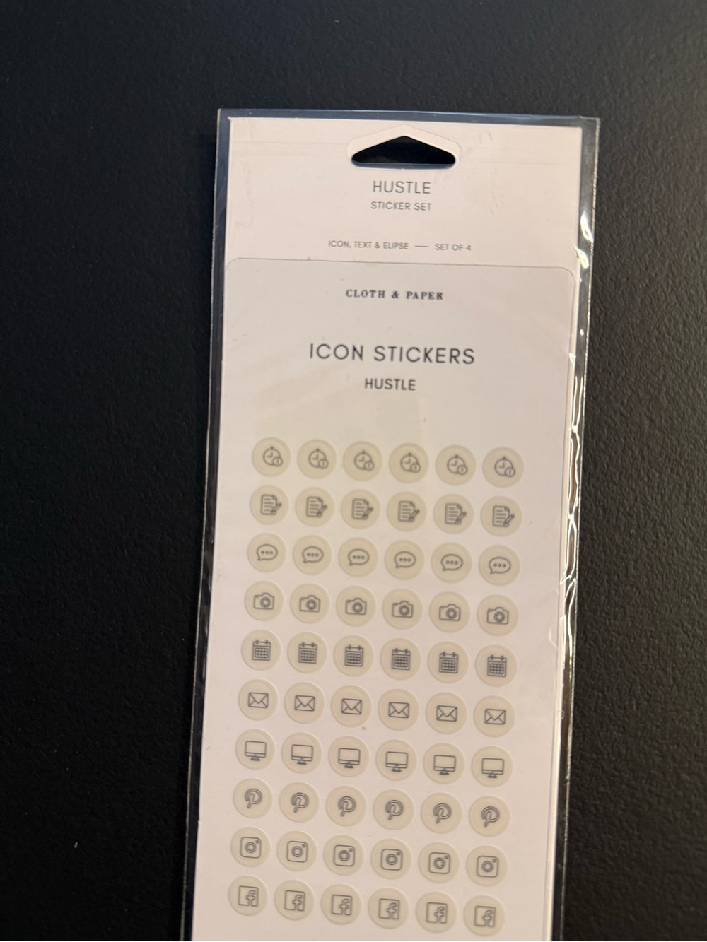Cloth & Paper Hustle Icon Sticker Set - Cream